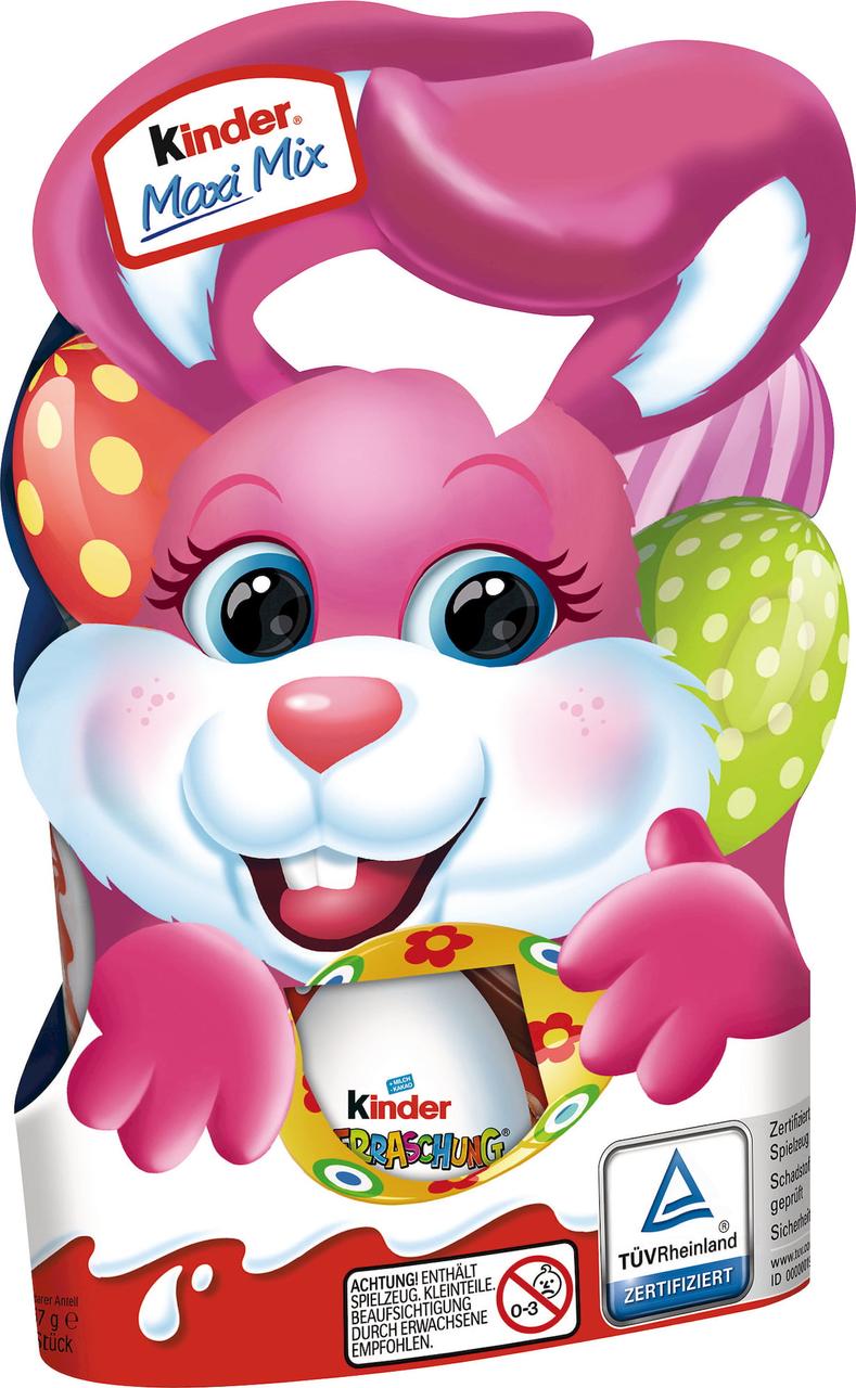 Набір подарунковий від Kinder Maxi Mix з рожевим заєм, 157 г