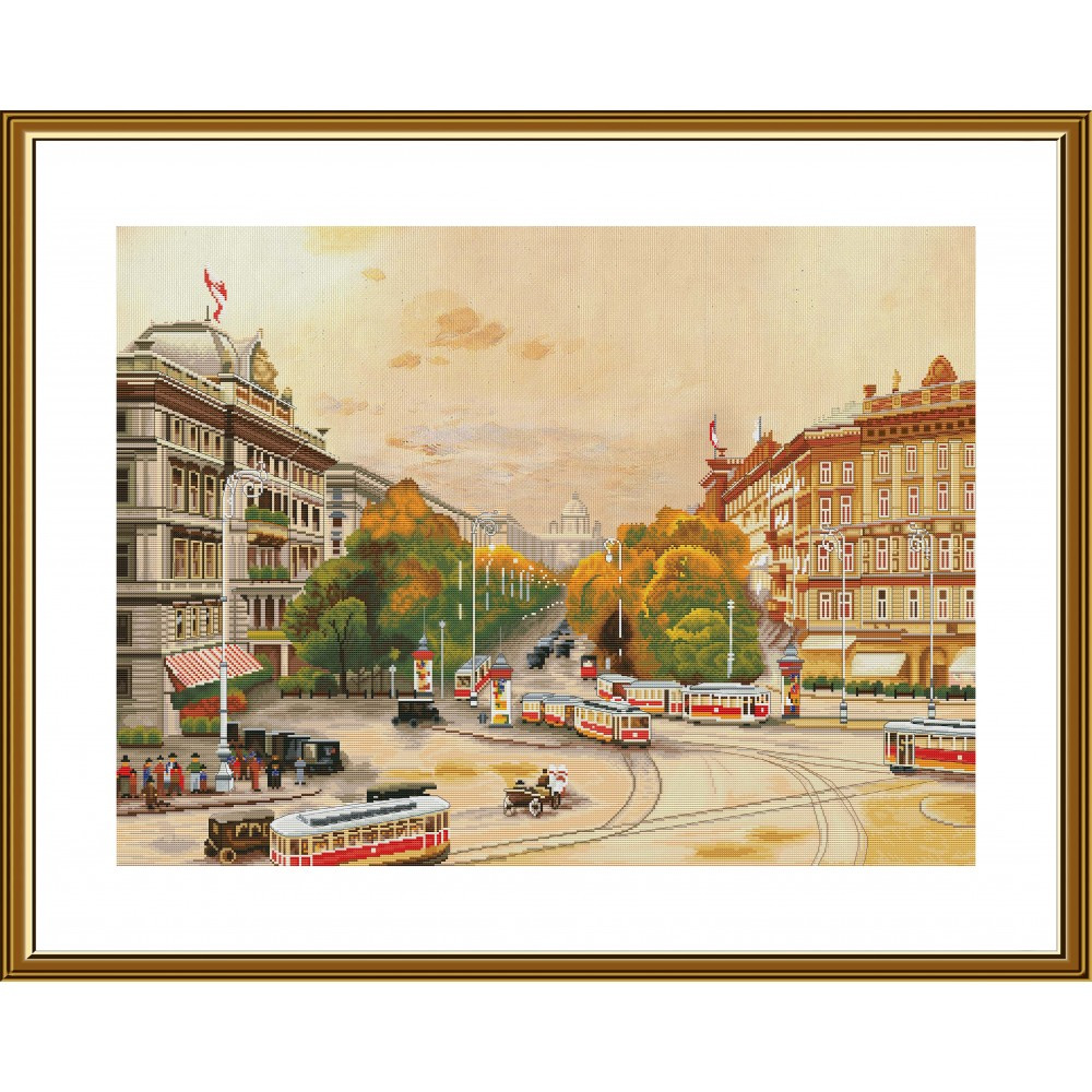 Набір для вишивання нитками на канві із фоновим зображенням 'Ме місто', фото 1