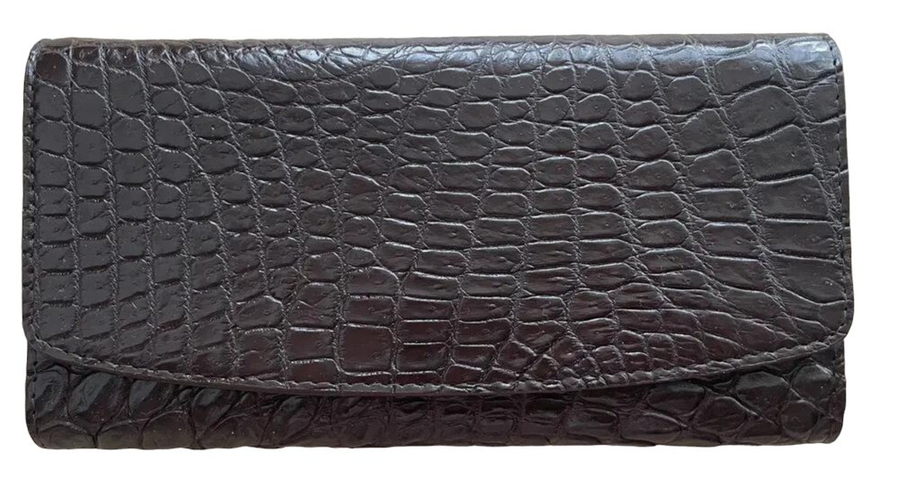 Гаманець портмоне жіночий із натуральної шкіри крокодила  Ekzotic Leather коричневий (cw 95_6)