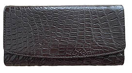Гаманець портмоне жіночий із натуральної шкіри крокодила  Ekzotic Leather коричневий (cw 95_6)