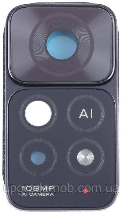 Скло камери Xiaomi Redmi Note 11 Pro 5G з рамкою чорного кольору, фото 1