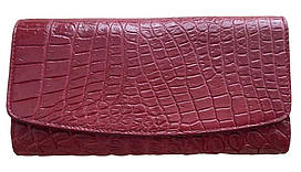 Гаманець портмоне жіночий із натуральної шкіри крокодила  Ekzotic Leather бордовий (cw 95_4)