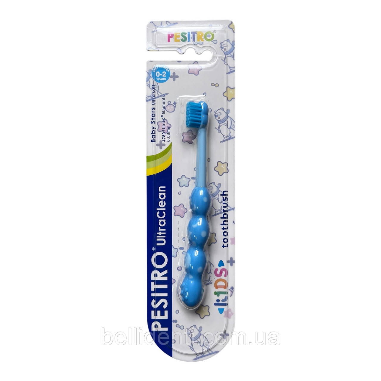 Дитяча щітка Pesitro Baby Stars 4780 від 0 до 2 років (блакитна), 1 шт