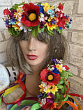 Вінок український з квітів, віночок з ягодами, вінок на голову,дитячий, доросл, фото 8