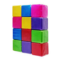 Детские пластиковые кубики Mtoys 05062 цветные, 12 шт, World-of-Toys