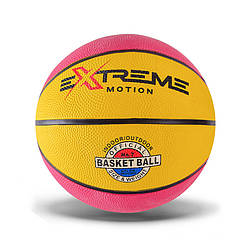 М'яч баскетбольний Extreme Motion Bambi BB1485 № 7, 520 грам Рожевий, World-of-Toys