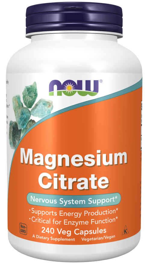 Now Magnesium Citrate магнію цитрат 400 мг магнію в 3 капсулах, 240 капсул на 80 днів прийому. До 07/2029