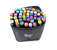 Набор двухсторонних скетч-маркеров из 48 цветов в черной сумке с ручкой для рисования Touch