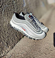 39 р Кроссовки текстиль Nike Air Max *97 GREY СЕРІЕ со светоотражательными элементами унисекс демисезон 39- 25 см