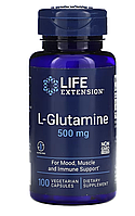 Life Extension, L-Glutamine, L-глютамин, 500 мг, 100 растительных капсул