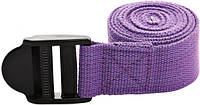 Ремінь для йоги YOGA STRAPS фіолетовий Уні 183x3.8cм