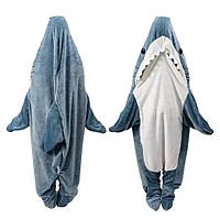 Пижама акула кигуруми для взрослых серо-синяя акула