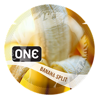 Презервативи ONE Banana Split (ароматизовані) (по 1 шт.) (паковання може відрізнятися кольором і малюнком