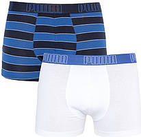 Труси-боксери Puma YD BOLD STRIPE BOXER 2P синій, чорний, білий Чол S