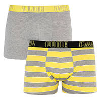 Труси-боксери Puma YD BOLD STRIPE BOXER 2P сірий, жовтий Чол S