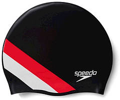 Шапка для плавання Speedo REV MOUD SILC CAP AU чорний, червоний Діт OSFM