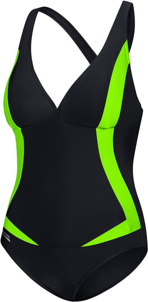 Купальник закритий для жінок Aqua Speed GRETA 5542 чорний, салатовий Жін 42(XL)