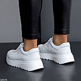Білі жіночі шкіряні кросівки натуральна шкіра - основа для модного look@ взуття жіноче, фото 4