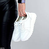 Білі жіночі шкіряні кросівки натуральна шкіра - основа для модного look@ взуття жіноче, фото 7