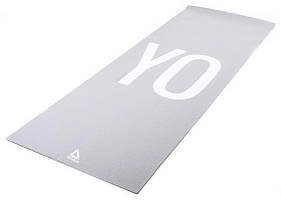 Двосторонній килимок для йоги Reebok Double Sided 4mm Yoga Mat сірий Уні 173 х 61 х 0,4 см