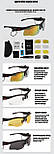 Сонцезахисні тактичні окуляри Daisy з блютуз гарнітурою 5.0 з навушниками з поляризацією+4 комплекти лінз чорні, фото 2