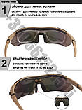 Сонцезахисні тактичні окуляри Oakley 0090 койот з поляризацією 5 лінз One siz+ svitloochey, фото 5