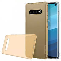 Чехол для телефона Samsung G975 Galaxy S10 Plus чехол прозрачный, коричневый, силикон, Ultra Slim