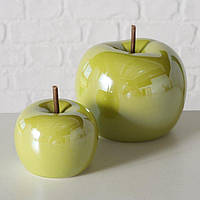Декоративне Яблуко набір 2х зелена порцеляна d7-11см Гранд Презент 2038215