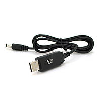 Кабель для роутера 5.5/2.5mm(M)=> USB2.0 (Out:9V), 1м, Black, OEM p