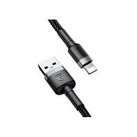 Дата кабель USB 2.0 AM to Lightning 1.0m Cafule 2.4A gray+black Baseus (CALKLF-BG1) o