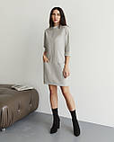 Сукня J.LONDON віскоза пряма рукав 3/4 дві кишені змійка 52 сіра, фото 7