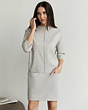 Сукня J.LONDON віскоза пряма рукав 3/4 дві кишені змійка 52 сіра, фото 9