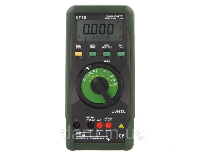 Цифровий вимірювач ізоляції LUMEL NT10 00E1 (3 ГОм, 1000 В, 300 мА, 30 МОм, 30 мкФ, 100 кГц) Польща з НДС, фото 1