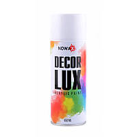 Акрилова спрей-фарба NOWAX DecorLux, 450 мл, білий матов, (MATT WHITE/RAL9010)