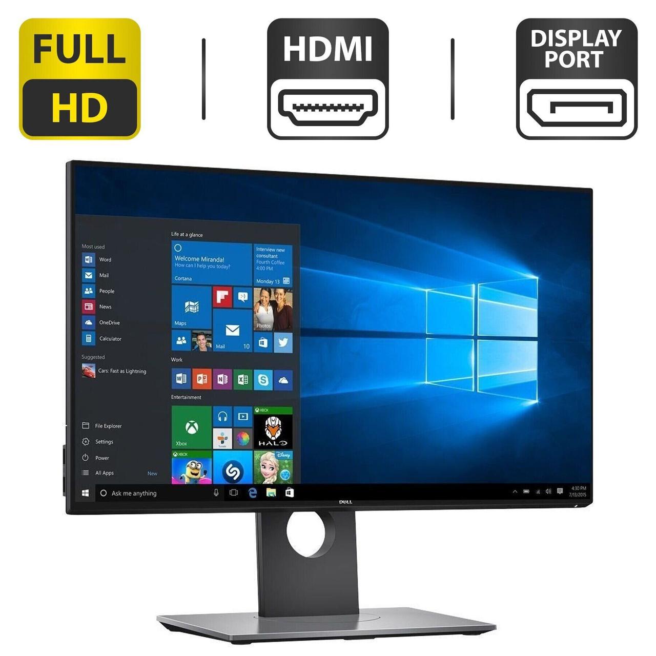 Монітор Dell UltraSharp U2417H / 24" (1920x1080) IPS / USB 3.0, HDMI, DisplayPort, Mini DisplayPort, Audio + Кабель живлення