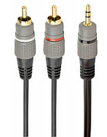 Аудио-кабель Cablexpert CCA-352-5M, 3.5мм/2хRCA-тюльпан папа, длина 5м., стерео