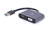 Адаптер-переходник USB-A на HDMI/VGA Cablexpert A-USB3-HDMIVGA-01