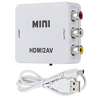 Конвертер HDMI to AV (RCA), 1080P / Переходник-преобразователь видеосигнала / Видео-конвертер