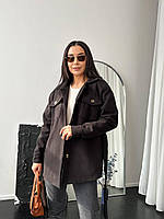 Женское Пальто Рубашка из кашемира Цвета беж, черный, кэмэл, серый Размеры 42,44,46,48