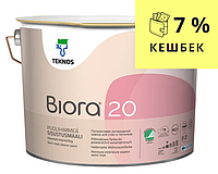 Цветная акриловая краска для стен TEKNOS BIORA 20 белая , 9л