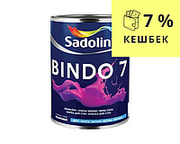 Матовая латексная краска для стен и потолка SADOLIN BINDO 7 белый, 1л