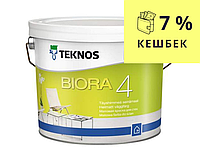 Краска акриловая TEKNOS BIORA 4 интерьерная белая (база 1) 2,7л