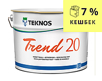 Краска акрилатная TEKNOS TREND 20 интерьерная белая (база 1) 9л