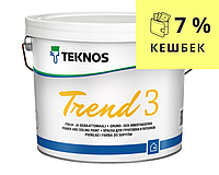 Краска акрилатная TEKNOS TREND 3 для потолков белая (база 1) 9л