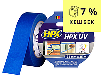 Лента бумажная HPX UV ДЛЯ НАРУЖНЫХ РАБОТ, 25 м.п. синяя, малярная MU3825 38мм