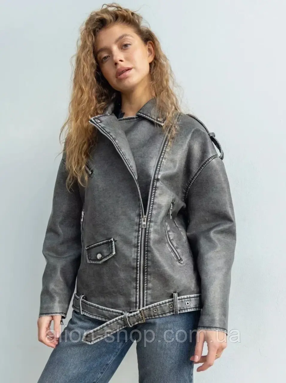 Жіноча куртка - косуха з еко шкіри новинка 2024