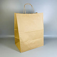 Крафт-пакет паперовий 350*320*150 з крученими ручками