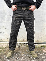 Штаны тактические темный мультикам рипстоп Комфортные военные штаны камуфляжные рипстоп