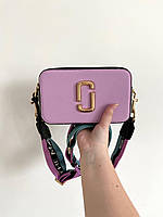 Женская сумка через плечо Marc Jacobs logo violet blue брендовая модная стильная сумочка из эко-кожи с лого