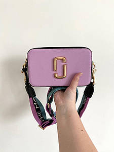 Женская сумка через плечо Marc Jacobs logo violet blue брендовая модная стильная сумочка из эко-кожи с лого